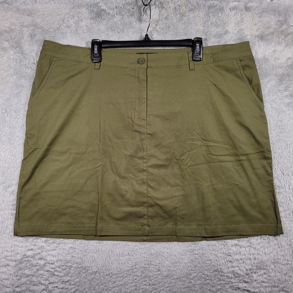 Ellos‎ Skort Skirt Womens 16 Green Chino Tennis Golf NWOT